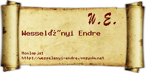 Wesselényi Endre névjegykártya