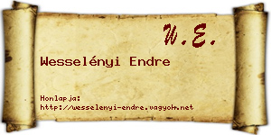 Wesselényi Endre névjegykártya